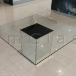 Mirrored Base Glass Coffee Table