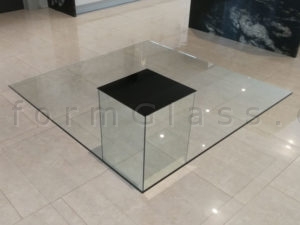 Mirrored Base Glass Coffee Table