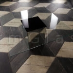 Glass Coffee Table on Mirror Block