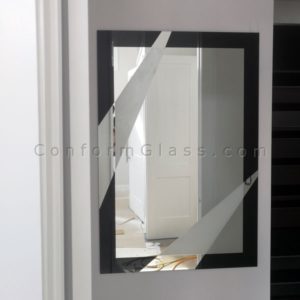 Custom Mirror with Paint and Sandblasted Pattern