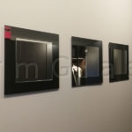 Square Accent Mirrors, Clear with Grey Mirror Frame