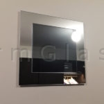 Square Accent Mirror Grey on Clear