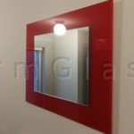 Red Glass Frame Accent Mirror
