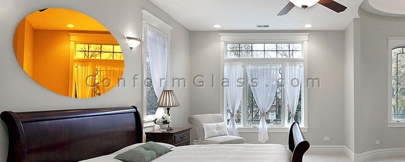 Gold Oval Mirror in the Bedroom