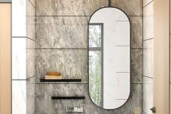 Custom Oval Mirror with Black Frame
