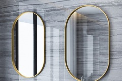 Oval Mirrors with Satin Brass Frame