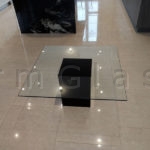 Glass Coffee Table with Black Painted Glass Base