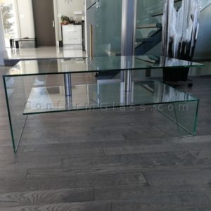 Floating Shelve Glass Coffee Table