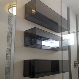 Grey Glass Box Style Shelves