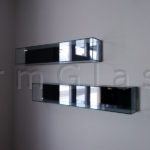 Wall Mounted Glass Cabinet with Mirror Back