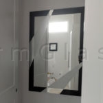 Mirror with Painted and Sandblasted Pattern