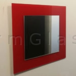 Square Accent Mirror Red