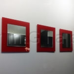 Accent Mirrors Clear Mirror on Red Painted Glass