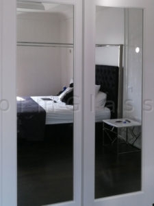 silver mirror doors