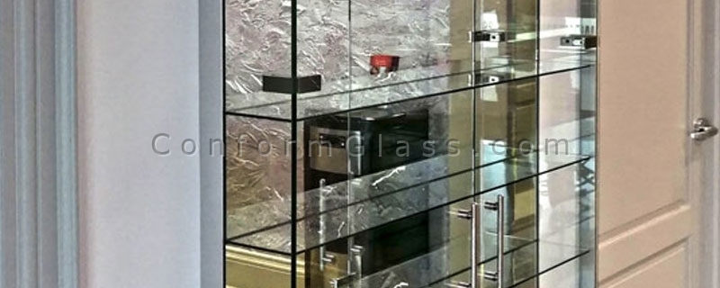 custom glass wall cabinet