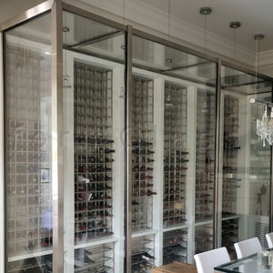Stainless-Steel-and-glass-wine-cellar