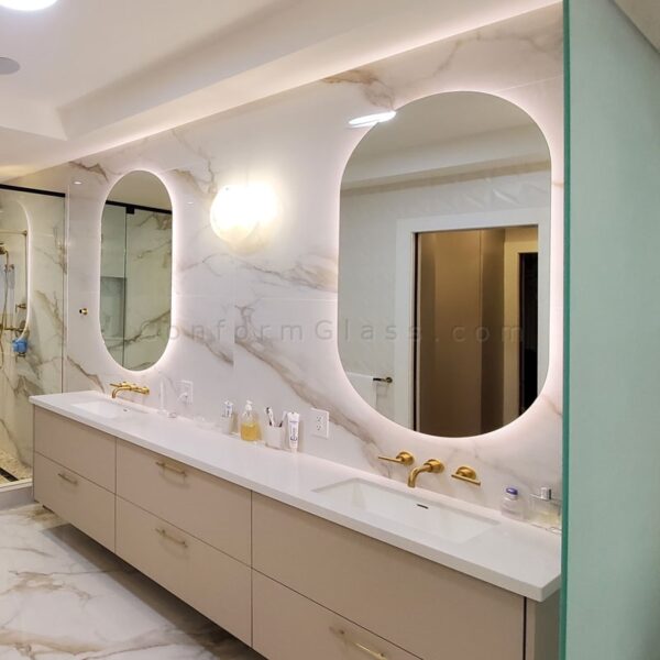 Custom Oval Shape LED Mirrors