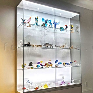 freestanding glass showcase