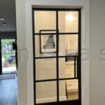 glass door with metal frame