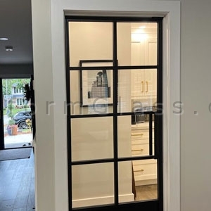 glass door with metal frame